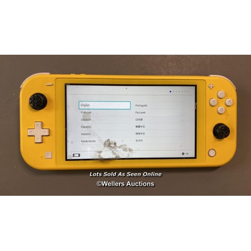 9581 - NINTENDO SWITCH LITE MODEL HDH/001, SN: XJE10026032817 / RESTORED TO FACTORY DEFAULTS