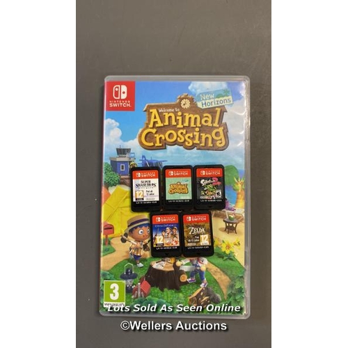 9582 - X5 NINTENDO SWITCH GAME CARDS INCL. ANIMAL CROSSING NEW HORIZONS, ZELDA BOTW, SUPER SMASH BROS, SPLA... 