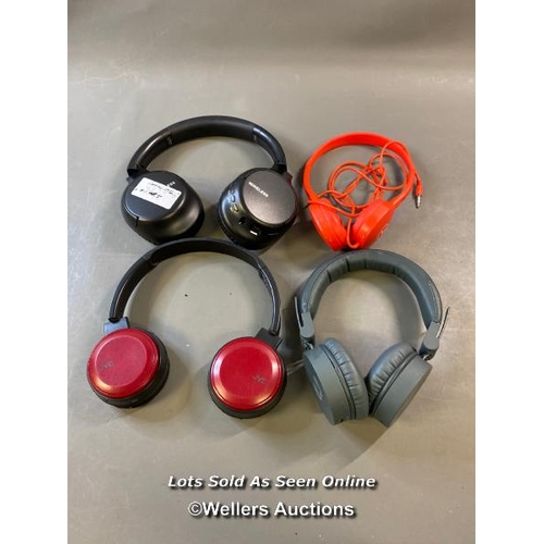 9709 - X4 HEADPHONES INCL. JVC, FREH AND REBEL AND PONGS