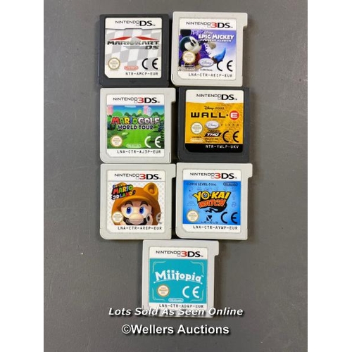 9748 - X7 NINTENDO DS AND 3DS GAME CARDS INCL. MARIO GOLF, SUPER MARIO 3D LANDS, MARIO KART DS, YOKAI WATCH... 