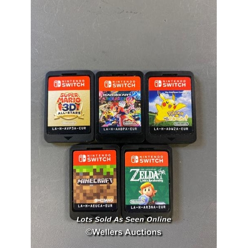 9749 - X5 NINTENDO SWITCH GAME CARDS INCL. MINECRAFT, MARIO KART 8, ZELDA LINKS AWAKENING, POKEMON LETS GO ... 