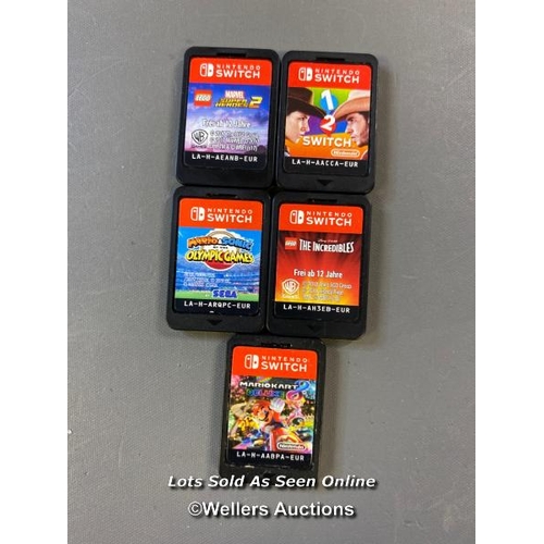 9750 - X5 NINTENDO SWITCH GAME CARDS INCL. MARIO & SONIC OLYMPIC GAMES, LEGO THE INCREDIBLES, MARIO KART 8,... 