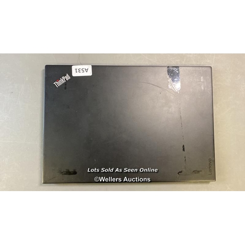 9764 - LENOVO THINKPAD CARBON / 8GB RAM / 250GB HD / I7-6600U @ 2.60GHZ / PROFESSIONALLY WIPED AND RELOADED... 