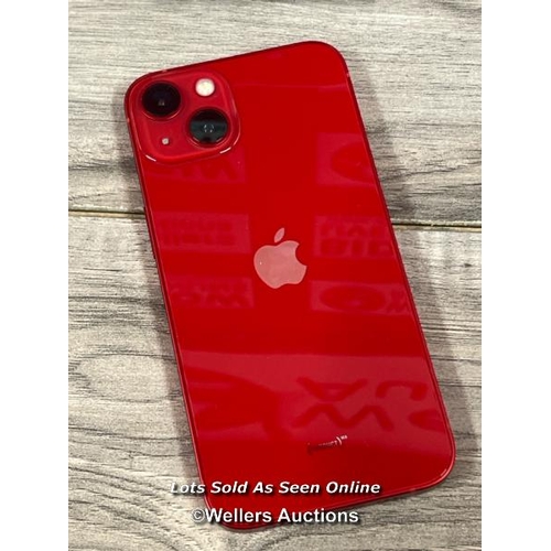 8009 - APPLE IPHONE 13 128GB SIM FREE MOBILE PHONE IN (PRODUCT)RED, MLPJ3B/A / POWERS UP, APPEARS NEW, OPEN... 