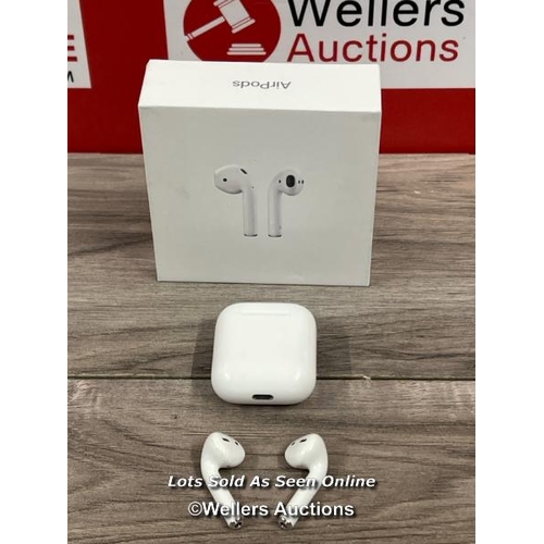 8012 - APPLE AIRPODS / 2ND GEN / WITH CHARGING CASE / MV7N2ZMA / POWER UP, CONNECT TO BT, ONLY PLAY MUSIC T... 