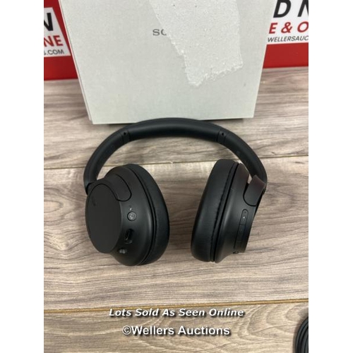 8046 - SONY WHCH720NB NOISE CANCELLING OVEREAR HEADPHONES / POWER UP, CONNECT TO BT, PLAY MUSIC, MINIMAL, I... 