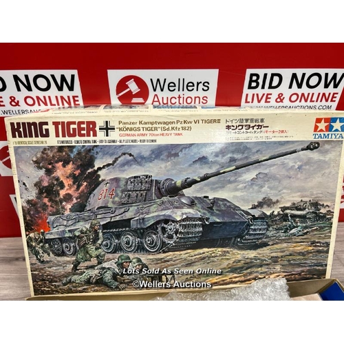 8052 - VINTAGE - TAMIYA - KING TIGER II TANK - 1:35 MODEL KIT - MOTORIZED VERY RARE