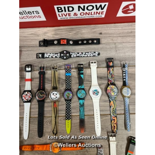 8053 - JOBLOT OF 29 SWATCH WATCHES WITH SOME RARE EXAMPLES NEARLY ALL WORKING