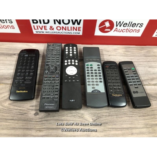 8157 - 6X ASSORTED REMOTES INCL. PIONEER, NAIM & TECKNICS