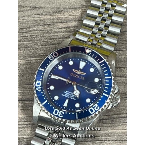 8207 - INVICTA  PRO DIVER 30092 GENTS WATCH / SIGNS OF USE, UNTESTED, SCRATCHED