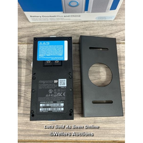 8210 - RING BATTERY VIDEO DOORBELL PLUS WITH CHIME / APPEARS NEW OPEN BOX / INCOMPLETE, SEE IMAGES FOR CONT... 