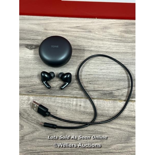 8212 - LG UFP5 WIRELESS EARBUDS / POWER UP, CONNECT TO BT, PLAY MUSIC, MINIMAL SIGNS OF USE