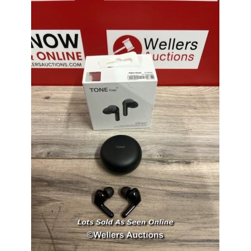 8217 - LG HBS-FN6 WIRELESS EARBUDS / POWER UP, CONNECT TO BT, PLAY MUSIC, SIGNS OF USE / T49