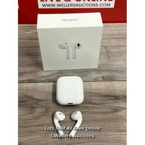 8226 - APPLE AIRPODS / 2ND GEN / WITH CHARGING CASE / MV7N2ZMA / POWER UP, CONNECT TO BT, ONLY PLAY MUSIC T... 