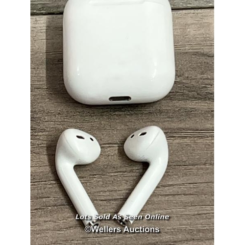 8226 - APPLE AIRPODS / 2ND GEN / WITH CHARGING CASE / MV7N2ZMA / POWER UP, CONNECT TO BT, ONLY PLAY MUSIC T... 