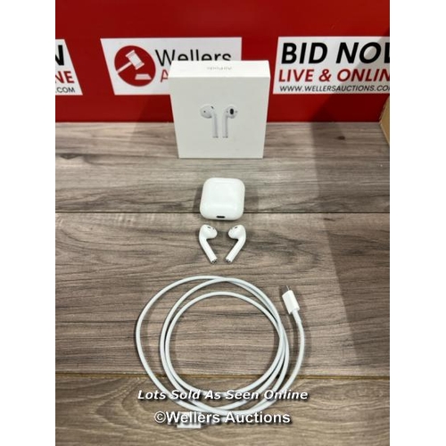 8230 - APPLE AIRPODS / 2ND GEN / WITH CHARGING CASE / MV7N2ZMA / POWER UP, CONNECT TO BT, ONLY PLAY MUSIC T... 