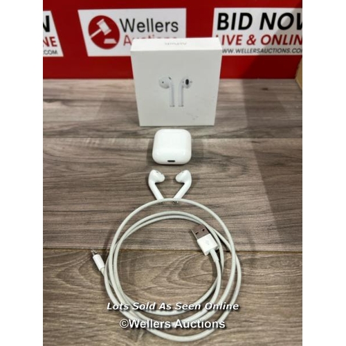 8231 - APPLE AIRPODS / 2ND GEN / WITH CHARGING CASE / MV7N2ZMA / POWER UP, CONNECT TO BT, ONLY PLAY MUSIC T... 