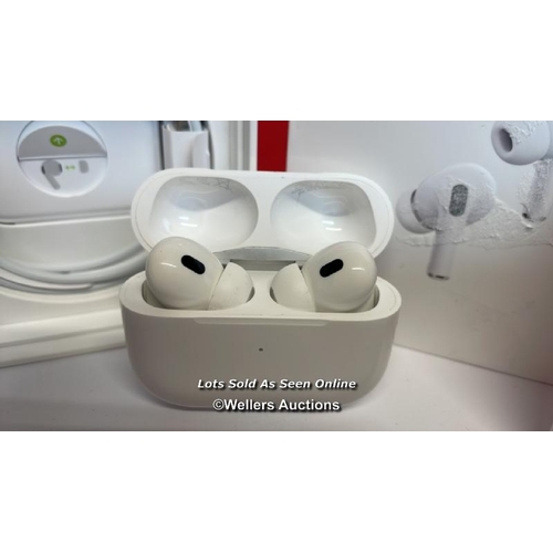 8241 - APPLE AIRPODS PRO (2ND GEN) / A2700 / APPEARS UNUSED / POWERS UP AND CONNECTS TO BLUETOOTH / PLAYS M... 