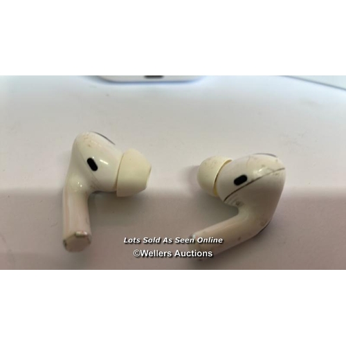 8244 - APPLE AIRPODS PRO / MODEL ON CASE A2190 / MODEL SHOWN ON IPHONE WHEN CONNECTED A2084 / SOME DAMAGE /... 