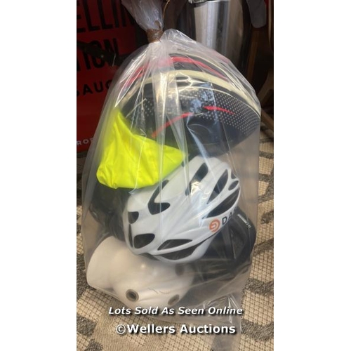 8281 - BAG OF ASSORTED HELMETS - PREOWNED / T29