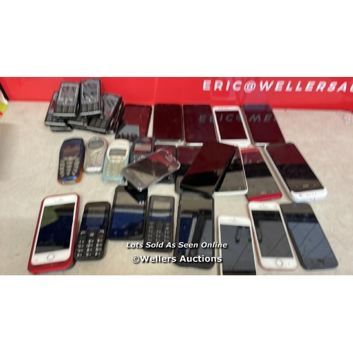 8311 - APPROX X34 UNCHECKED AND AS FOUND MOBILE PHONES INC. SONY ERICSSON, APPLE, SAMSUNG, ALCATEL AND OTHE... 