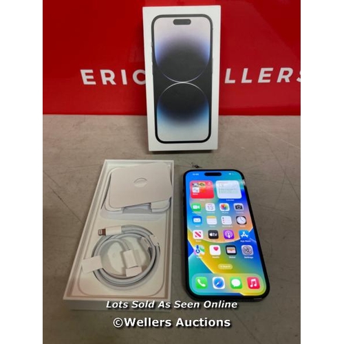 8325 - APPLE IPHONE 14 PRO / A2890 / SPACE BLACK / 256GB / SERIAL NUMBER: G7PQJL4GWV / THIS UNIT IS A DEMO ... 