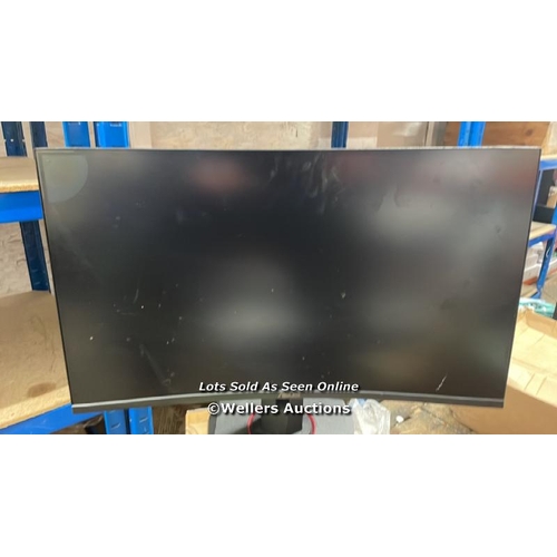 8327 - ASUS VG27W GAMING MONITOR / WITHOUT POWER CABLE / UNTESTED / SCRATCH AND SMASHED SCREEN / T50