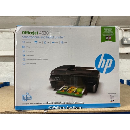 8332 - HP OFFICEJET 4630 SMARTPHONE AND TABLET PRINTER / POWERS UP, WITH BOX  / T21