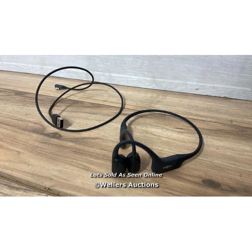 8350 - SHOCKZ OPEN RUN BONE CONDUCTION EARPHONES / POWER UP, CONNECT TO BT, PLAY MUSIC, SIGNS OF USE, LEFT ... 