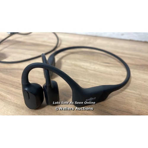 8350 - SHOCKZ OPEN RUN BONE CONDUCTION EARPHONES / POWER UP, CONNECT TO BT, PLAY MUSIC, SIGNS OF USE, LEFT ... 