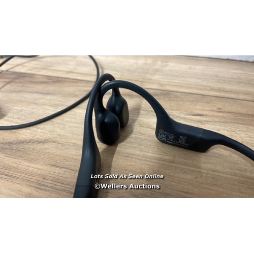 8350 - SHOCKZ OPEN RUN BONE CONDUCTION EARPHONES / POWER UP, CONNECT TO BT, PLAY MUSIC, SIGNS OF USE, LEFT ... 