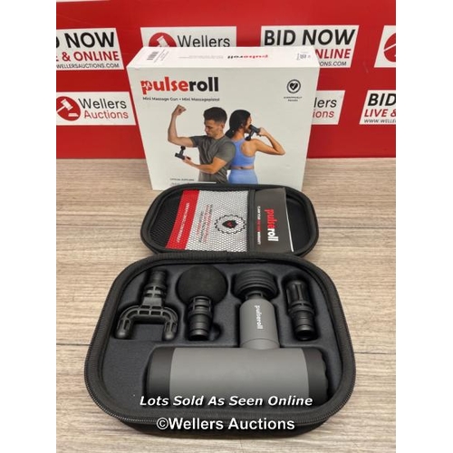 46 - PULSEROLL MINI MASSAGE GUN WITH TRAVEL CASE / NO POWER(MAY NEED CHARGING) / MINIMAL SIGNS OF USE / A... 