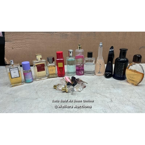 49 - BAG OF PART USED FRAGRANCES AND PERFUMES INCL. HUGO BOSS, ZARA AND CAROLINA HERRERA / E44