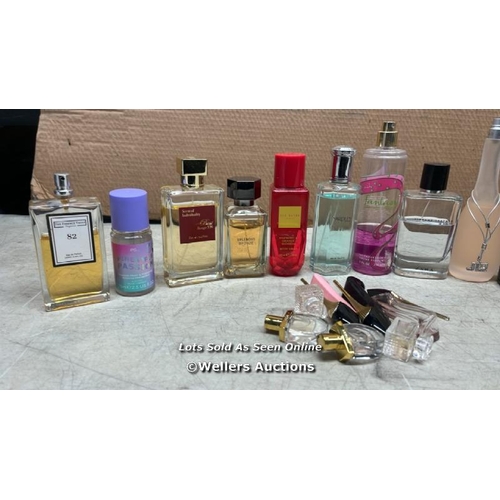 49 - BAG OF PART USED FRAGRANCES AND PERFUMES INCL. HUGO BOSS, ZARA AND CAROLINA HERRERA / E44