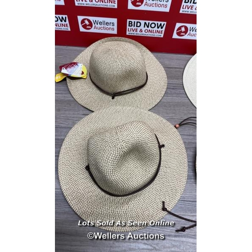 98 - 4X NEW SUNHATS / ONE STAINED / D20