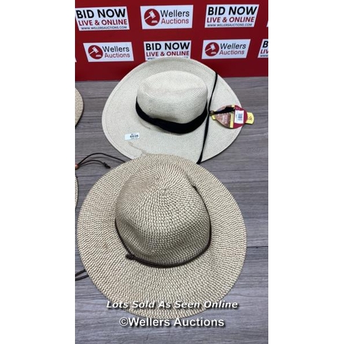 98 - 4X NEW SUNHATS / ONE STAINED / D20