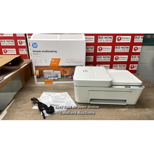 125 - HP DESKJET 4120E HP+ ALL-IN-ONE COLOUR PRINTER / APPEARS NEW, OPEN BOX / POWERS UP / A23