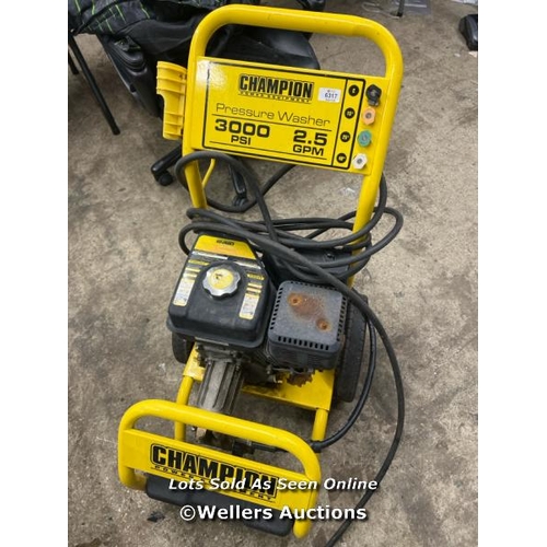 210 - CHAMPION PETROL 2600 PSI PRESSURE WASHER / SIGNS OF USE / UNTESTED /