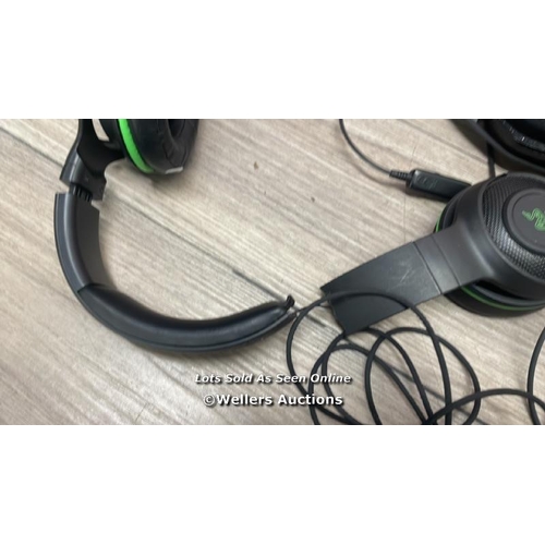 265 - 6 X SETS OF HEADSETS INCL. RAZER, TURTLE BEACH AND ASTRO / UNTESTED / AS FOUND SIGNS OF USE /  DAMAG... 