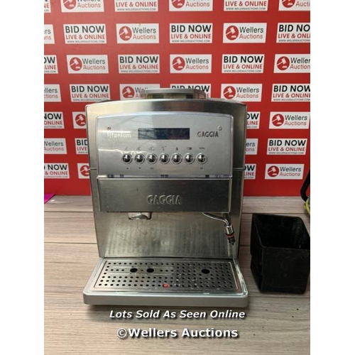 271 - TITANIUM GAGGIA COFFEE MACHINE / SIGNS OF USE / POWERS UP / E