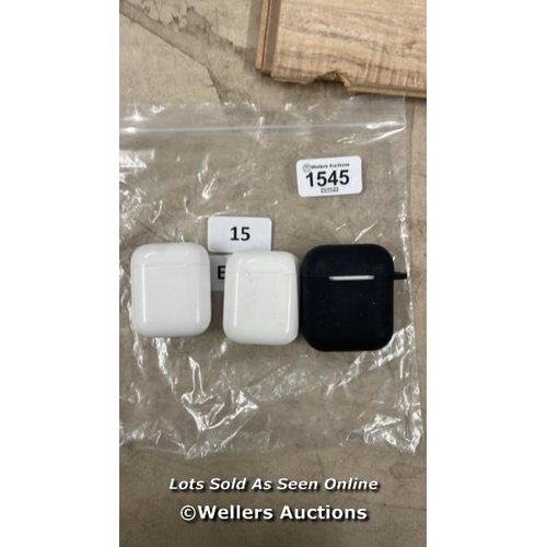 318 - X3 APPLE AIRPODS CHARGER CASES: A1602 (CASES ONLY)  / BLUETOOTH CONNECTION UNTESTED