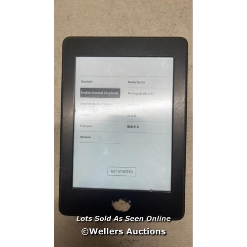 9525 - AMAZON KINDLE PAPERWHITE / DP75SDI / RESTORED TO FACTORY DEFAULTS / DISPLAY DAMAGED / T58