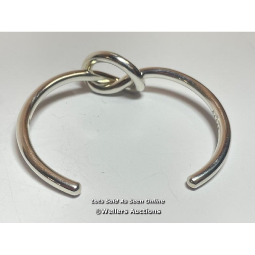 9599 - SMALL SILVER 925 KNOT BANGLE, WEIGHT 25G / T53