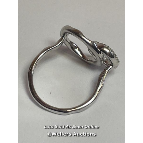 9600 - JOHN LEWIS INTERLOCKING CIRCLES DIAMOND RING, SILVER MARKED 925, SIZE N (RRP £140) / T53