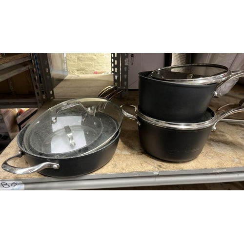 149 - THE ROCK COOKWEAR SET INCL. X5 PANS AND 4 LIDS / B2