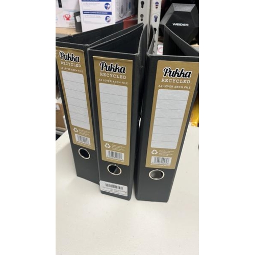 235 - 3 X PUKKA RECYCLED A4 LEVER ARCH FILES / SIGNS OF USE / C42