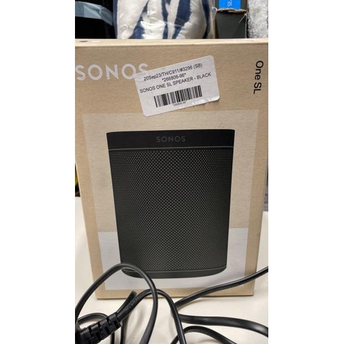 246 - SONOS ONE SL SPEAKER - BLACK / POWERS UP, MINIMAL, IF ANY, SIGNS OF USE, UNABLE TO CONNECT TO BT / C... 