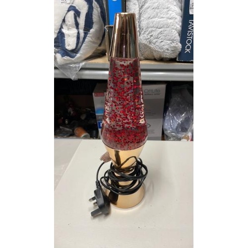 248 - LAVA LAMP TABLE LAMP, ROSE GOLD / GLITTER / UNTESTED / C43