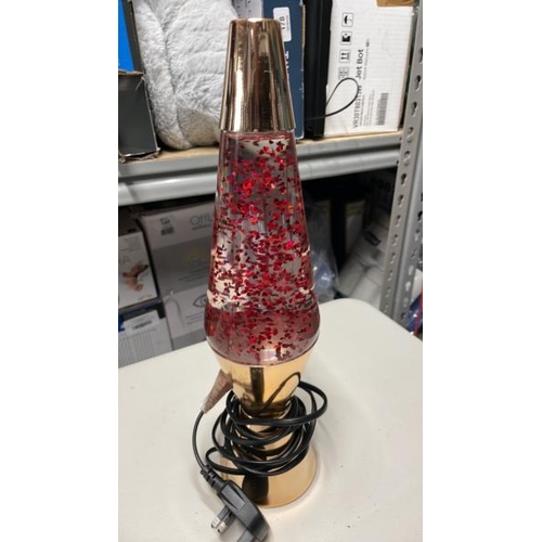 248 - LAVA LAMP TABLE LAMP, ROSE GOLD / GLITTER / UNTESTED / C43