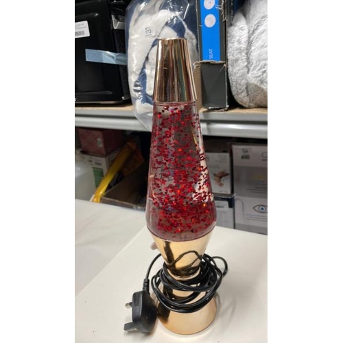 248 - LAVA LAMP TABLE LAMP, ROSE GOLD / GLITTER / UNTESTED / C43